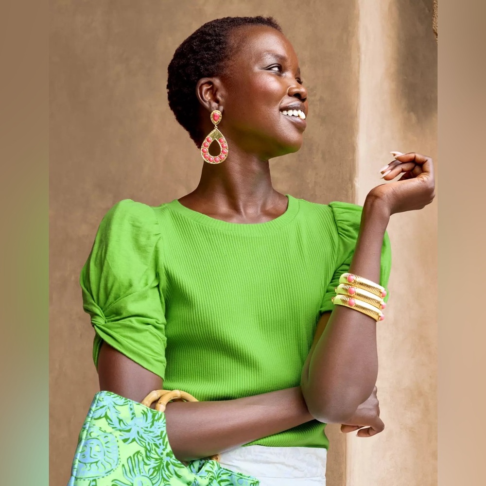 NWOT Lilly Pulitzer Igby Knit Top in Crocodile Green, size M